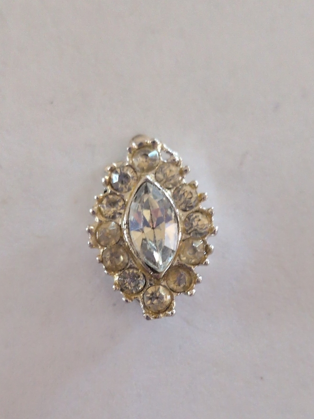 Crystal Marquise Statement Ring - Silver Tone